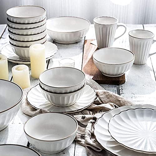 36 Pieces Porcelain Dinnerware Set for 8 People Retro Ceramic Dinnerware Set for Daily Life Family Party And Housewarming Gift - immagine 5