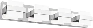 SOLFART Bathroom Light Fixtures, 4-Light LED Bathroom Vanity Lights Over Mirror, Dimmable Modern Bathroom Lighting (Chrome, 4-Light)