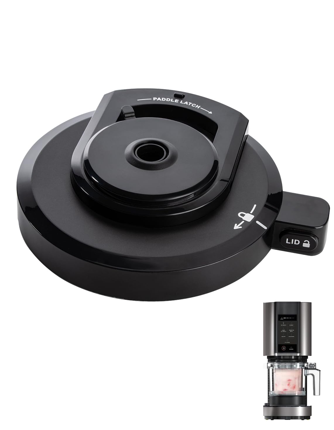 Outer Bowl Lid for Ninja NC301 Ice Cream Maker, Reusable Ninja Creami Replacement Lid, Compatible Ninja NC299AMZ/NC301/NC300/NC201/NC101 Series (NO Paddle),Ninja Creami Replacement Parts