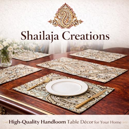 Image of Placemats for Dining Table Set of 12, Heat Resistant and Antiskid Table Mats Washable, Printed Place Mat for Home Kitchen Table Decor (45x30 CM) Coffee