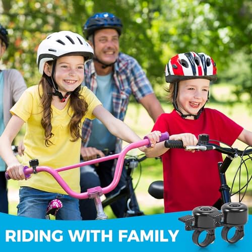 2 Stück Fahrradklingel,Universal Laut Klang Fahrrad Klingel Klassisch Retro Fahrradglocke für Kinder und Erwachsene für Rennrad Mountainbike und Roller,Schwarz