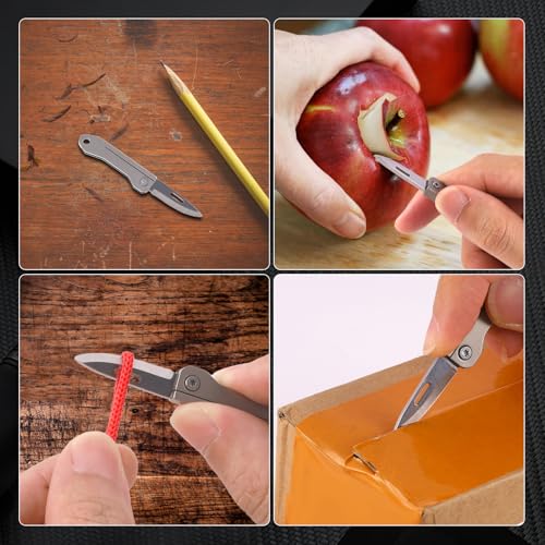 Miniatura 6 de Payfully Mini Cuchillo Edc De Acero Inoxidable, Llavero De Cuchillo, Mini Navaja Plegable Para Camping, Senderismo Y Actividades Al Aire Libre
