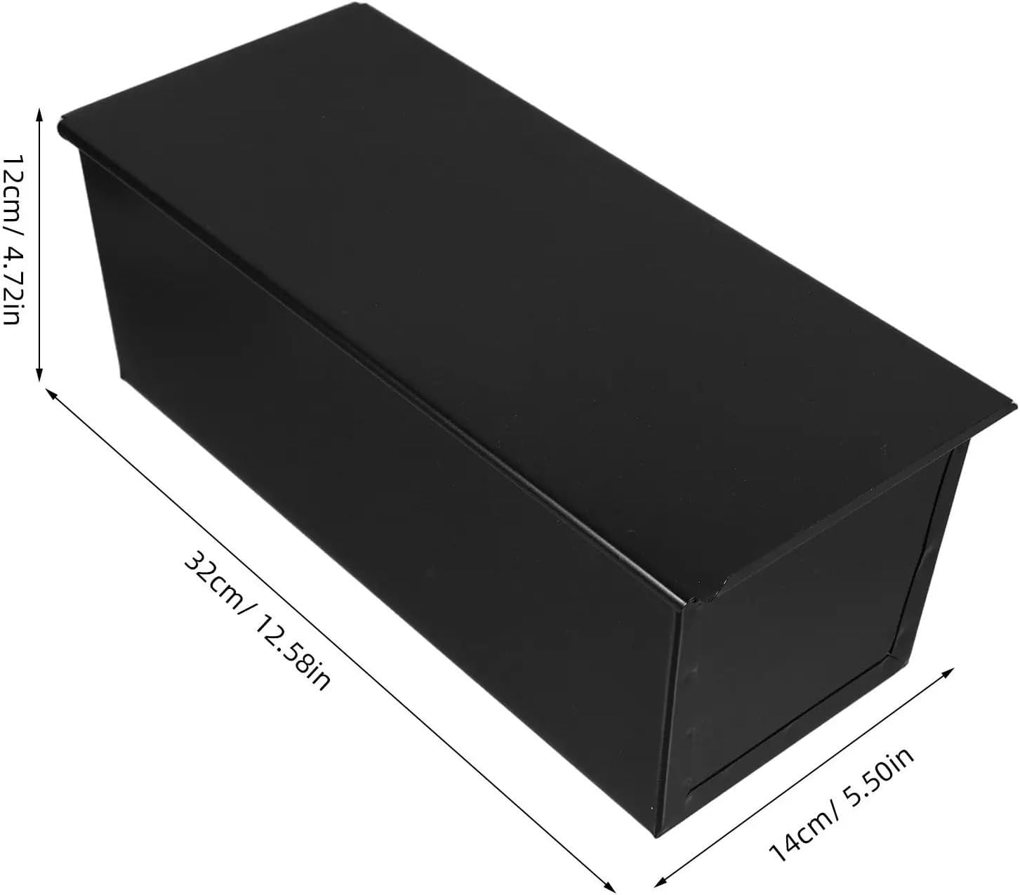 Black Rectangular Non-Stick Loaf Baking Pan with Lid 1000G Capacity for Toast Bread Cake Household Kitchen Baking Supplies