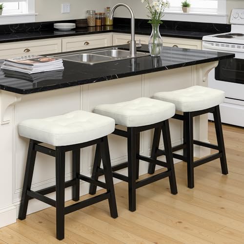 RNKSFX Counter Height Bar Stools Set of 3 for Kitchen