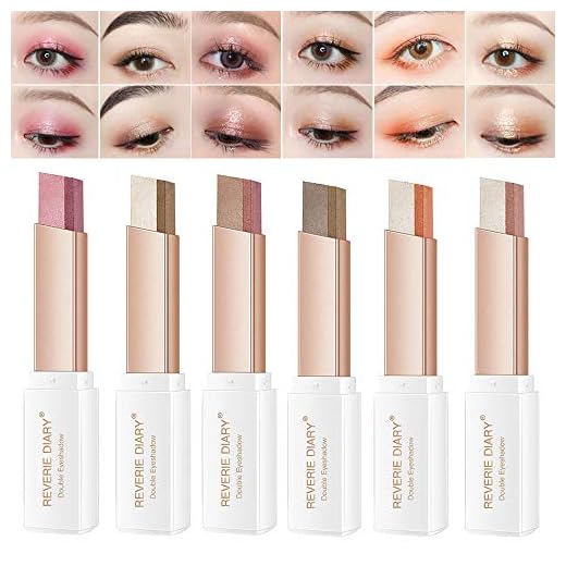 WENSUNNIE 12 Colors Eyeshadow Stick (2nd Gen Upgraded Rotation), Double Colors Eye Shadow Stick Matte Glitter Shimmer Eyeshadow Gradient Makeup Sticks Waterproof