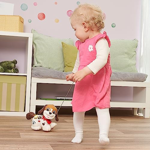 VTech Baby Spazier-Hündchen – Interaktiver Spielzeughund mit Musik und Schnur zum Hinterherziehen – Für Kinder von 12-36 Monaten