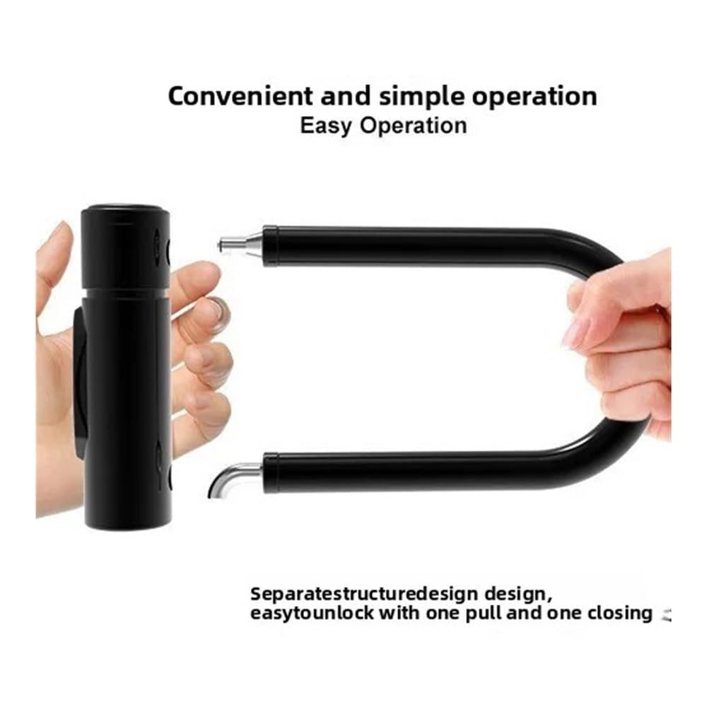 Bloqueo antirrobo for bicicleta eléctrica inteligente, desbloqueo con huella dactilar, bloqueo en forma de U, equipo conducción esencial for cargar Candado para bicicleta