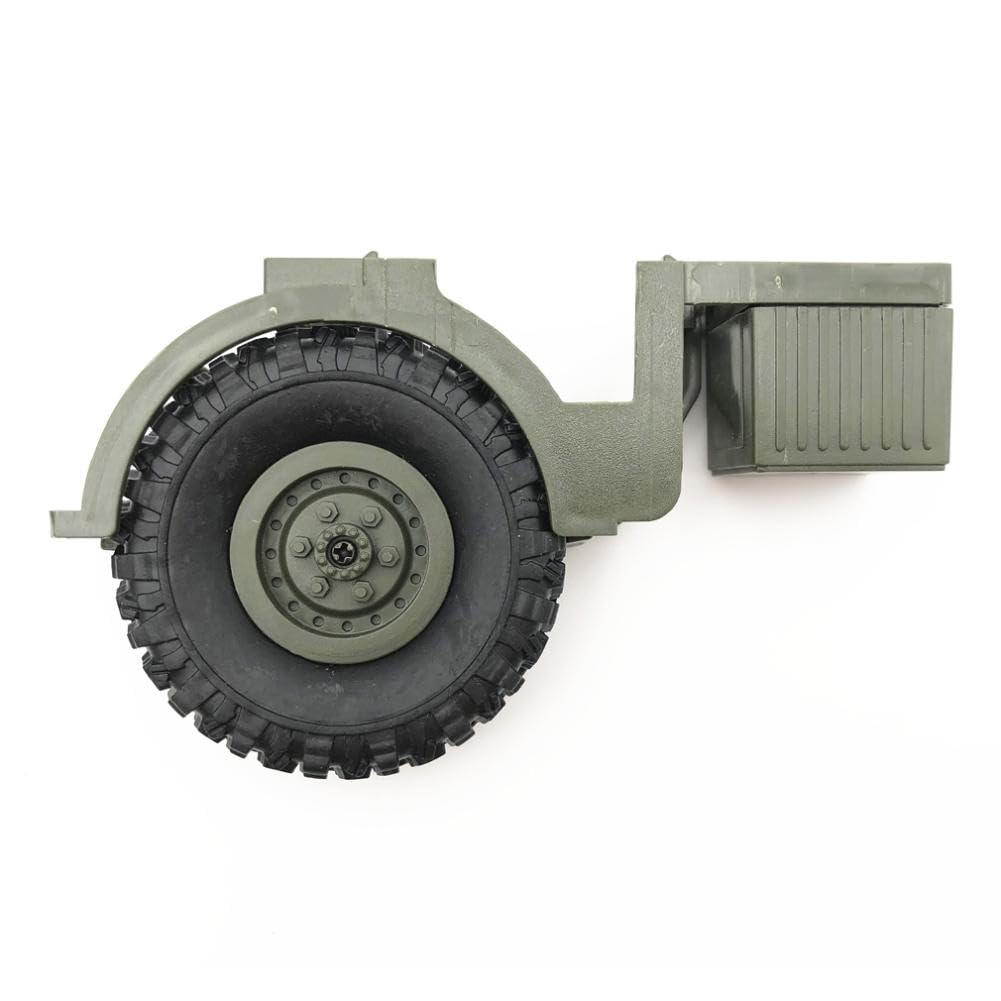 ZEZEFUFU 1:16 RC Tank Spare Tire Decoration - Plastic Army Green Accessory For WPL B24/B36 Military Trucks - View #2