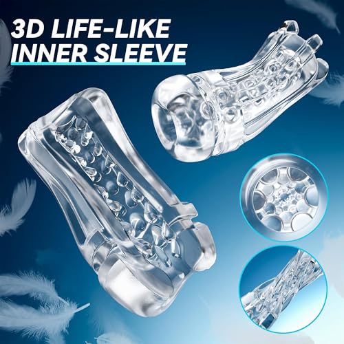 Image of EINSEO AI Interactive Sucking Male Masturbators - 7 Vibration & Suction Hands Free Pocket Pussy Male Stroker with 3D Realistic Textured, Blowjob Toy Penis Pump Adult Male Sex Toys for Men Sex Machine