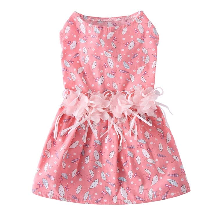 PETANGEL Dog Dress for Small Dogs - Umbrellas Print Small Dog Dress Puppy Dress Dog Apparel Dog Cloth for Small Dog Girls (Size: L, Adjustable Chest: 46cm, Back Length: 41cm) (B09TH61S39) Amazon Price History, Amazon Price Tracker