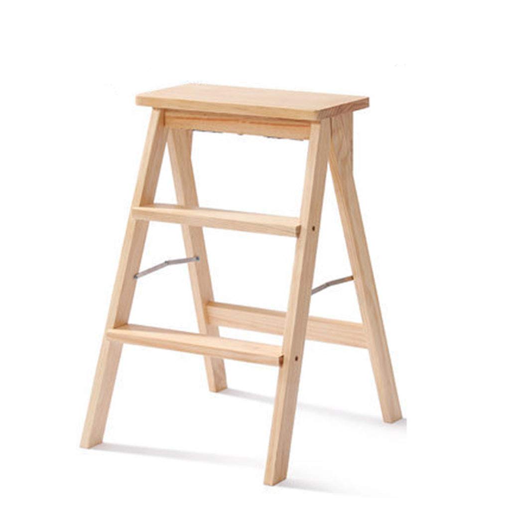 Escabeau-échelle bois massif 3 marches escabeau portable gain de place