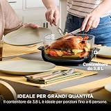 Ninja CRISPi Freidora de Aire portátil, 3,8 l, 4 en 1, freír con Aire, Asar, Mantener Caliente y gratinar, compacta, Incluye 2 recipientes de Vidrio extraíbles y Tapas, 1700 W, Piedra, FN101EUST - 8