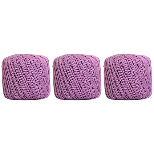 Image of ThreadArt 100% Cotton Crochet Thread Size 3, 3 Ball Pack, Lilac 20 | Soft pure cotton crochet thread for lace, doilies, amigurumi and crafts. Smooth finish with crisp stitch definition.
