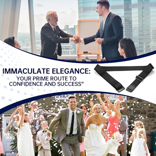 Shirt Stays for Men, Designed in France, 1.1-Inch Wide, Aluminum Buckle, Adjustable Waist Size 26-63 Inches4