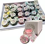 Regalami.shop 24 candele colorate in vasetto vetro con tappo 30 grammi con 24 eleganti scatoline da regalo