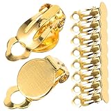 Beaupretty 20 piezas Clips para Pendientes sin Perforar Convertidores Redondos de Accesorios Dorados para Joyería DIY Cómodos y Seguros para Mujer