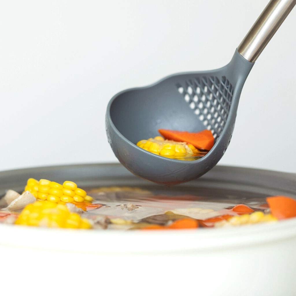 GLigeT Löffel 3-teiliges Nylon-Utensilienset-SMulti-Suppenkelle, Spaghettiheber, Schaufel – sicher for antihaftbeschichtetes Kochgeschirr Küchenutensilienset Kaffeelöffel