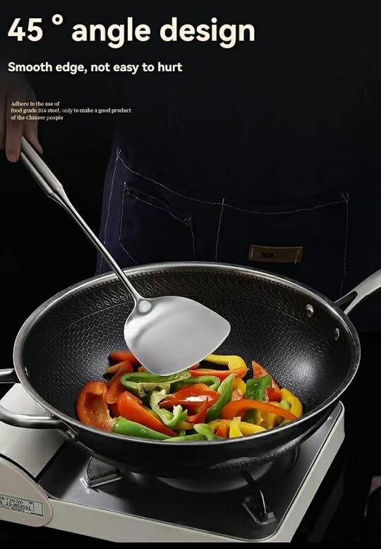 7 utensilios de cocina de acero inoxidable 316, espátula para freír, cuchara de sopa, cucharón, colador grande, espátula para freír, colador de pasta (plata, estante colgante de acero inoxidable 201)