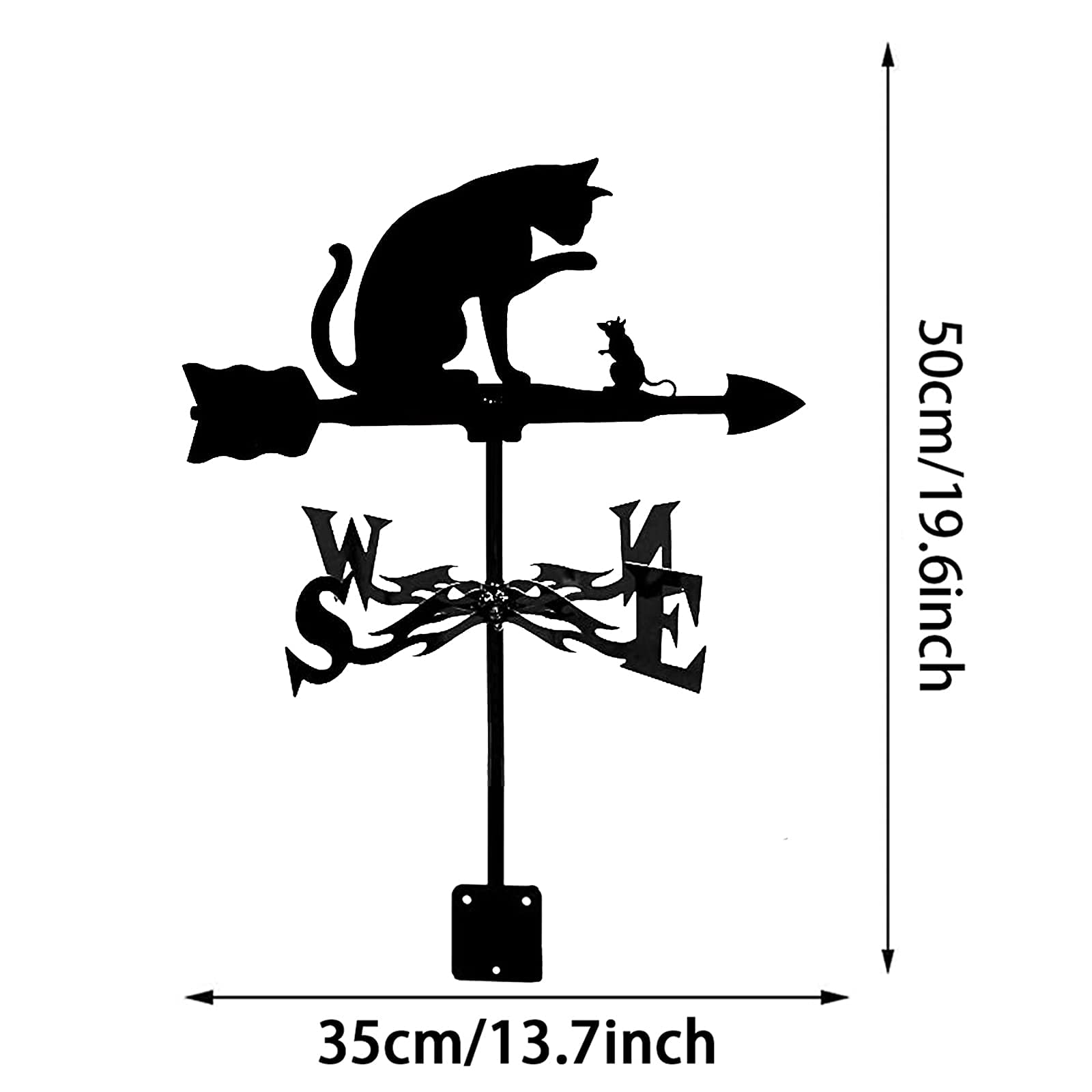 Strumento misurazione banderuola decorativa Banderuola segnavento in acciaio inossidabile Indicatore direzione ornamento giardino, patio