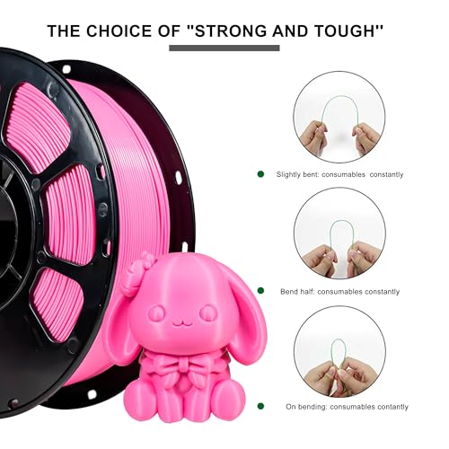 Image of iBOSS PLA Plus 3D Printer Filament PLA+ Filament 1.75mm, Neatly Wound 3D Printing Filament 1.75mm + /- 0.02 mm, Fit Most FDM 3D Printers, 1kg Spool (2.2lbs), Light Pink