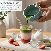 Matcha Set, 9er Macha Tea Set - Kirschblüten Matcha Schale, Chasen, Chashaku, Keramik-Besenhalter, Pulversieb, Teetuch, Japanisches Matcha Tee Set Matcha Starter Set, Eis Matcha Latte, Blau – Ansicht 6