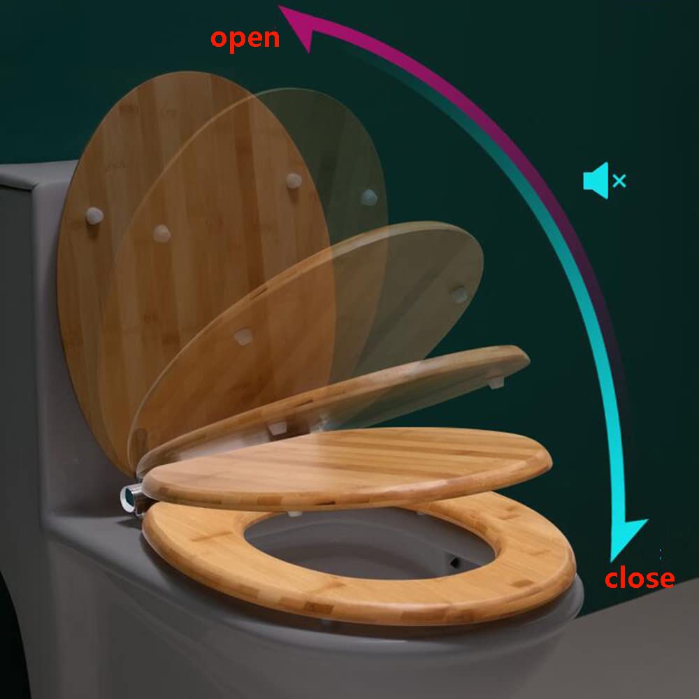 Deska sedesowa, Drewniana deska sedesowa Wydłużone deski sedesowe Cicha pokrywa z(Solid Wood Color)