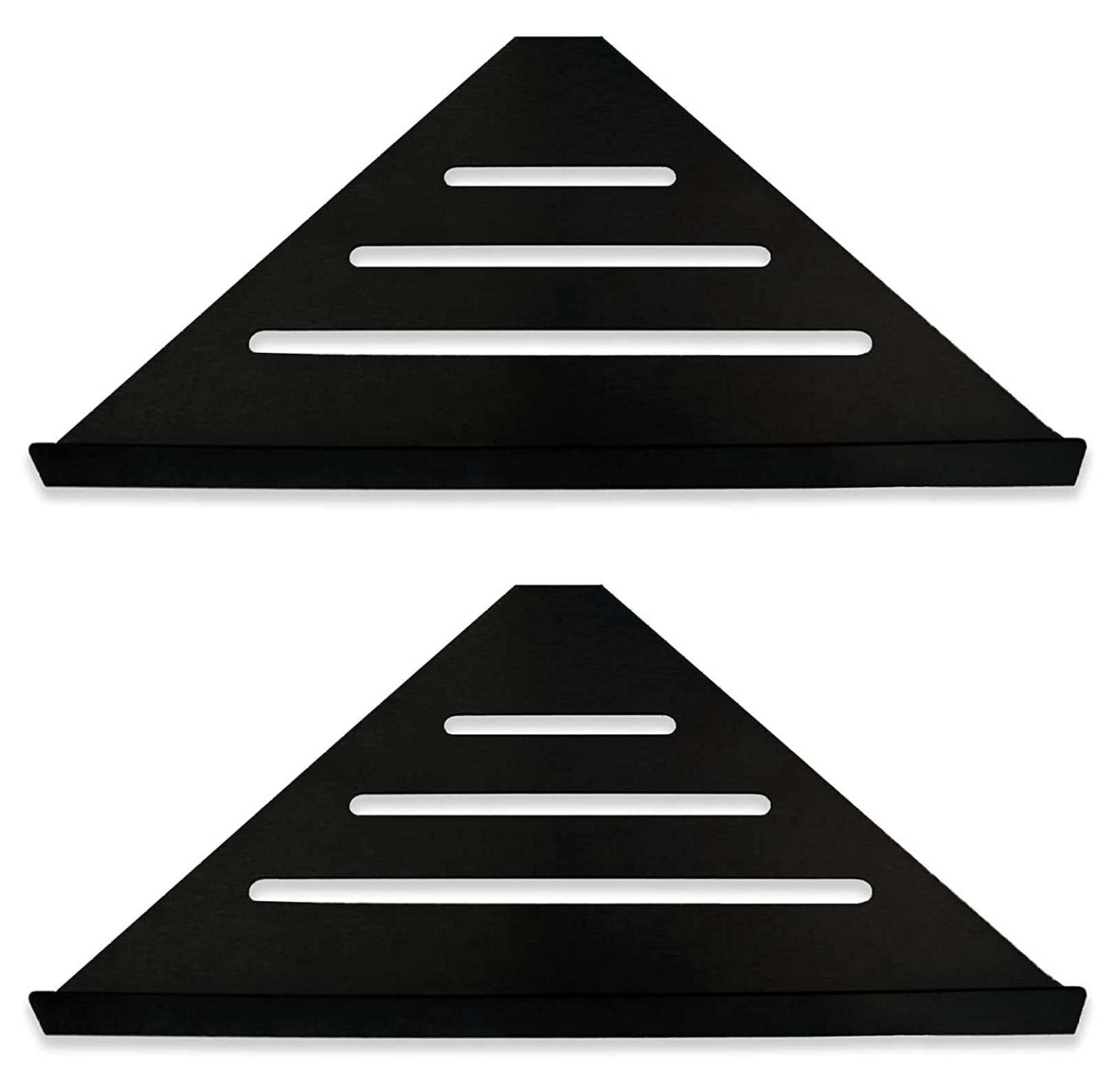 Shower Corner Shelf 2 Pack Black Matte - Stainless Steel Bathroom Organizer - Wall Mountable Corner Caddy -
