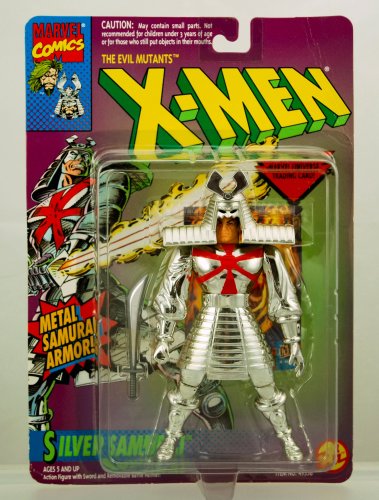 Silver Samurai Action Figure - 1994 - X-Men Evil Mutants Series - w/ Sword & Removable Battle Helmet - Trading Card - Limited Edition - Mint - Collectible