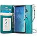 J&D Case Compatible for Galaxy S9 Plus Case, [RFID Blocking Wallet] [Slim Fit] Heavy Duty Shock Resistant Flip Cover Wallet Case for Samsung Galaxy S9 Plus Wallet Case - [Not for Galaxy S9] - Aqua