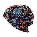 Design tendance : style décontracté bien conçu, impression de haute qualité, motif délicat et beau, vous rend plus unique et particulièrement populaire. Doux, couverture complète de la tête et doux pour la peau. Peu importe ce que vous portez pour assortir, ce sera une tâche facile. Convient pour un usage quotidien, le sommeil, les activités de plein air, également parfait pour les patients atteints de cancer. Bonnets tendance pour homme et femme.