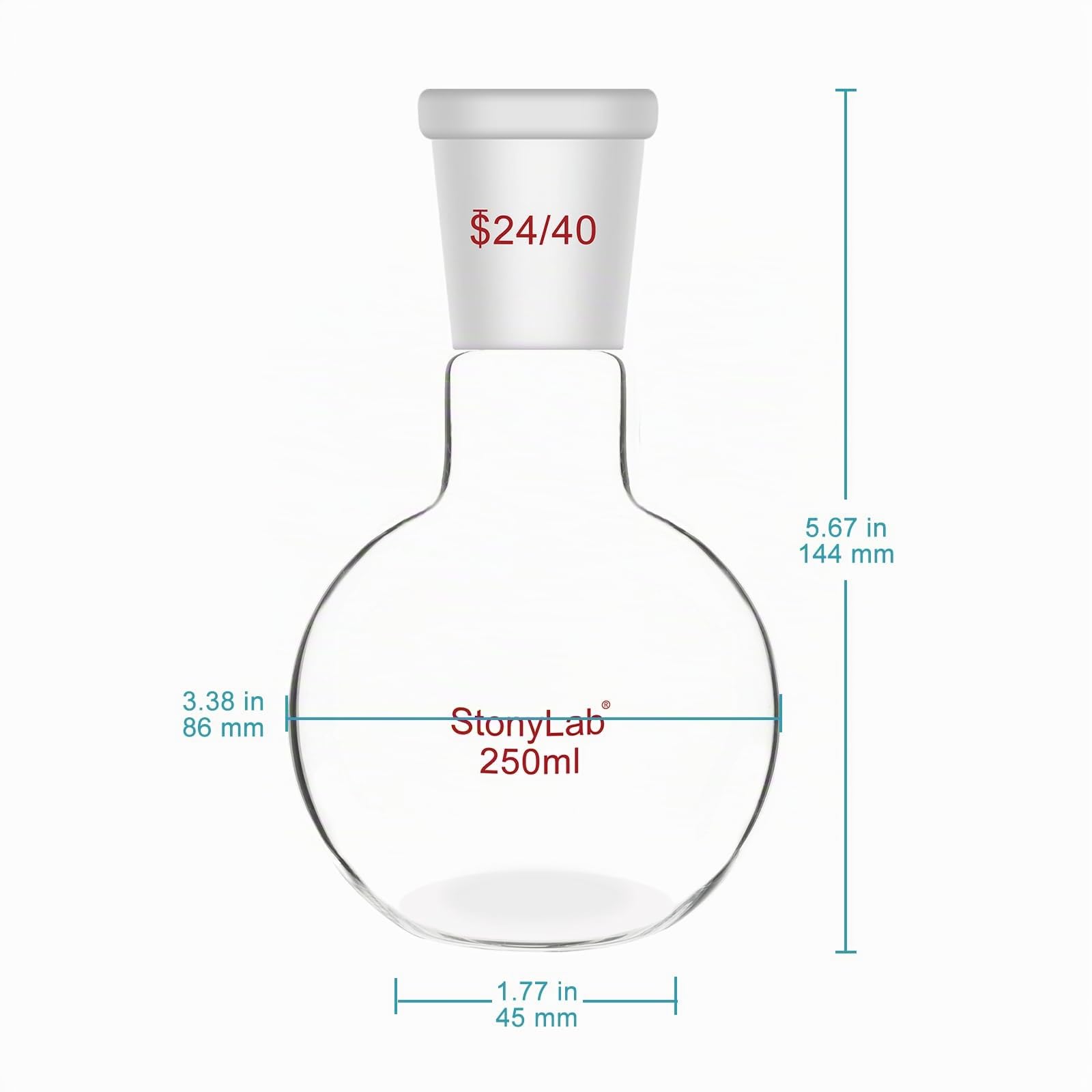 stonylab Appareil Extraction Soxhlet de Verre Borosilicaté, 40/38 Extracteur Soxhlet et Condenseur Allihn avec Deux Flacons à Fond Plat 24/40 de 250 ml Essentiels de Extraction en Laboratoire