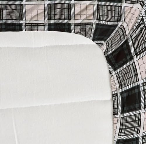 Image of Cotton Fitted Bedsheet King Size Bed with 2 Pillow Covers | All Around Elastic | 220 TC | Wrinkle Free & Breathable | Deep Pocket Fits Mattress Upto 10 Inches | Bed Cover- Black White Check