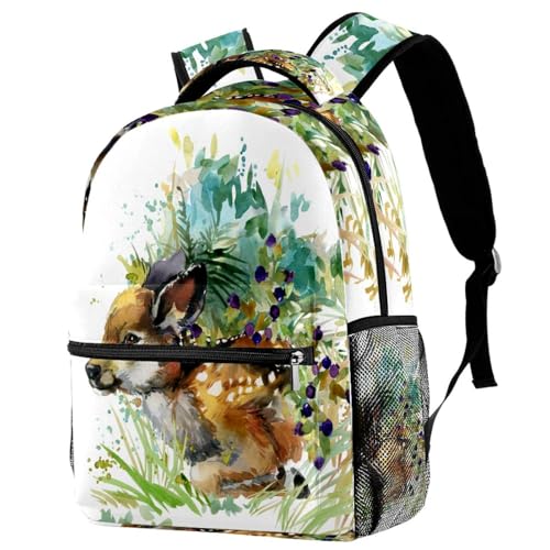 Sac à dos de voyage décontracté cerf multicolore pour ado