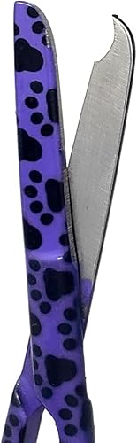 Miniatura 3 de Tijeras de puntada de sutura de 4.5 pulgadas, punta en forma de gancho, reutilizables, de acero inoxidable de calidad prematura (patas moradas)