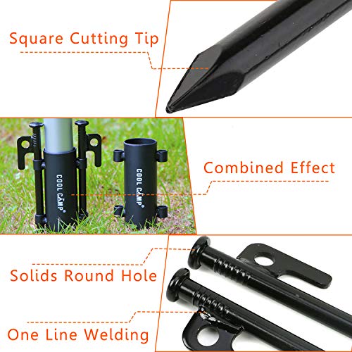 Jeebel Camp Awning Poles Holder Windproof Tarp Poles Fixed Holder 2 Set Awning Tent Rod Holder Stand Fit for Tarp Poles Less Than 1.3in - Thumbnail 7
