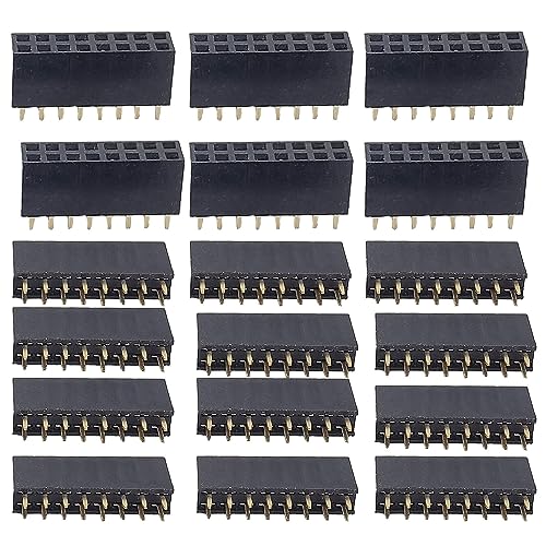 2x8Pin Female Pin Headers 2.54mm Double Rows Row Female PCB Header Connector Female DIP Straight Pin Header Socket 35PCS