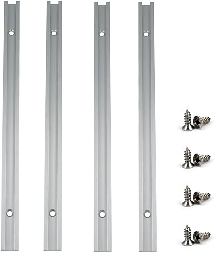 Miniatura 10 de Zeberoxyz 4 piezas de 15.748 in16 pulgadas de aluminio deslizante con tornillos perfil de doble corte universal con agujeros de montaje