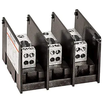 Ferraz Shawmut MPDB Series Intermediate Aluminum Power Distribution Block, 380A, 3-Pole, 1 Hole line Side (in)67493