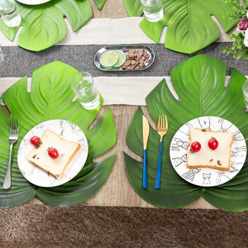 Sets de table en EVA de qualité supérieure avec motif de feuille tropicale vert élégant