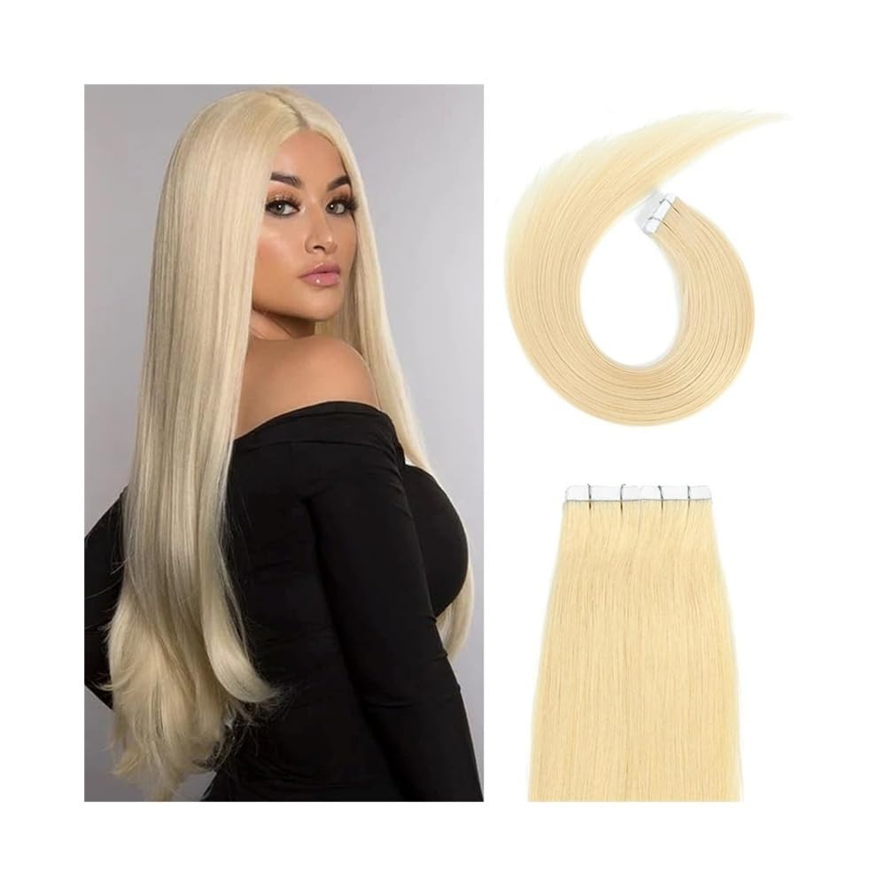 Taśma w rozszerzeniach Taśma w doczepianych włosach #613 Blond doczepy z ludzkich włosów Remy 20 sztuk/50g jedwabiście proste dwustronna niewidoczna taśma doczepach Niewidzialne włosy(26 inches)