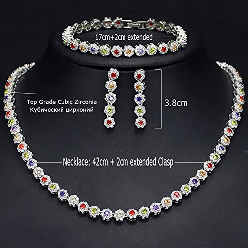 Conjuntos de Joyas Antialérgicos con Circonitas Multicolor para Evitar Rojeces 6