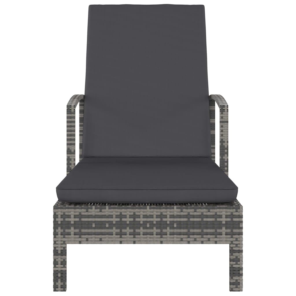 Tomostar Bain de Soleil, Chaise Longue Jardin Extérieur Transat pour Piscine avec accoudoirs Résine tressée Gris