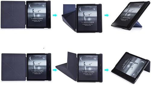 Miniatura 3 de Funda para Kindle Oasis (10 generación, versión 2019 y 9 generación, versión 2017)  Funda delgada con función de atril plegable a rayas cruzadas con
