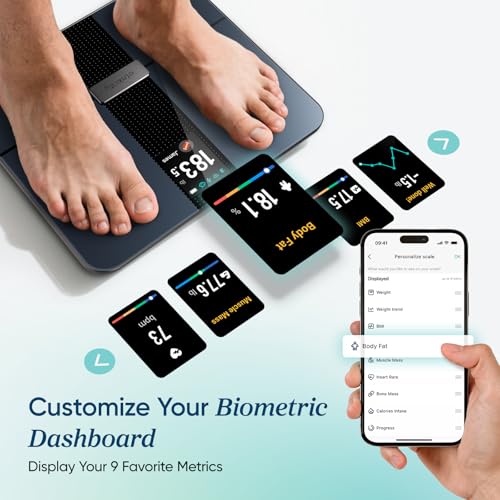 Etekcity FSA&HSA Eligible Smart Scale for Body Weight Fat, Digital Weighing Machine for Accurate BMI Muscle Mass Composition, Apple Health Compatible Fitness Equipment,TFT,‎Tempered Glass,Black by Etekcity - Image 5