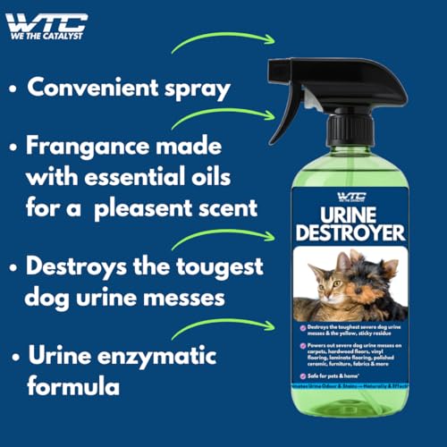 Image of WTC Urine Destroyer Plus Dog, 500 ml, Enzymatic Formula, Quick Action-Cleans,Deodorizes, Disinfects & Home,Pet Areas,Garden & Doctor clinics | Dog Potty and Pee Area Cleaner | Urine Odour Remover