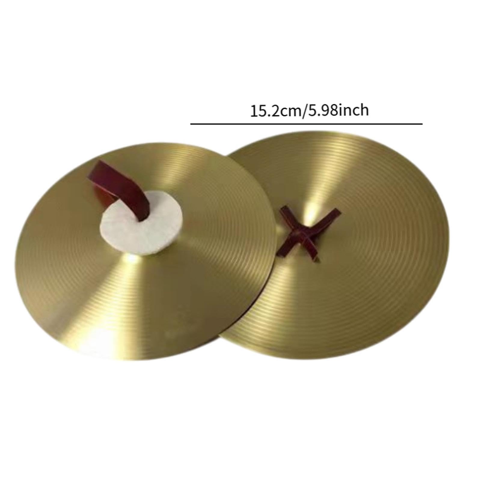 2x Piatti Crash Strumento Musicale Piatto per Tamburo per Esercitazione Tradizionale Piatto a Mano in Lega per Feste Principianti Professionisti, 6 Inch