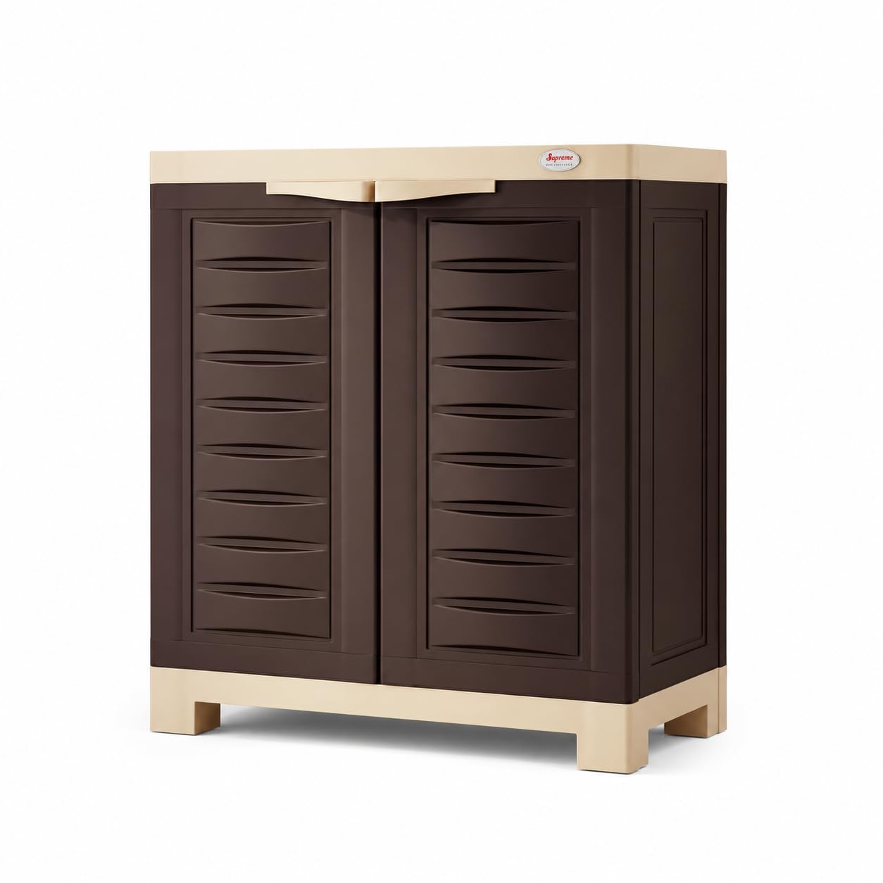 Supreme Fusion SR 01 Plastic Shoe Rack Cabinet, Brown and Beige, 2 Door with 3 Adjustable Shelves, Water and Rust Proof-image-25