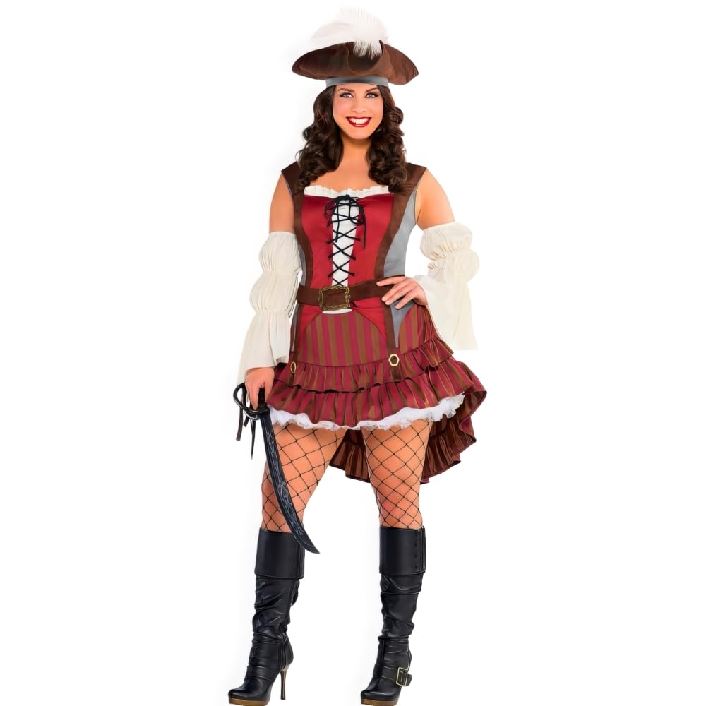 amscan Kostium pirata Castaway, strój tematyczny na Halloween, wielokolorowy