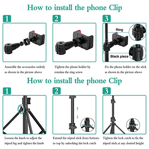 image for Pretty Selfie Ring Light with Tripod Stand & Cell Phone Holder - 8