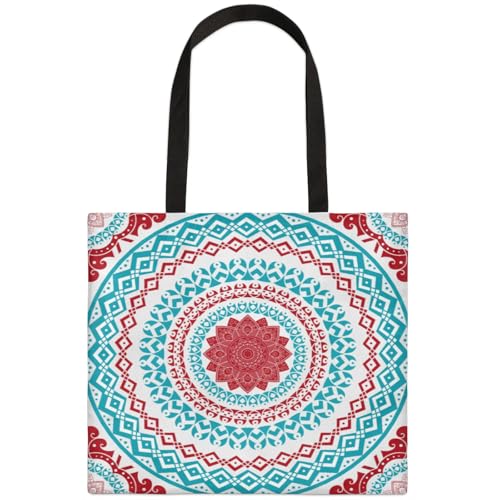 Mandragora Flower Square Canvas Tote Bag Top Handle Purses Stylish Women Canvas Shoulder Tote Bags Reusable Handbags for Work Travel Picnic Beach Shopping Gym Hiking